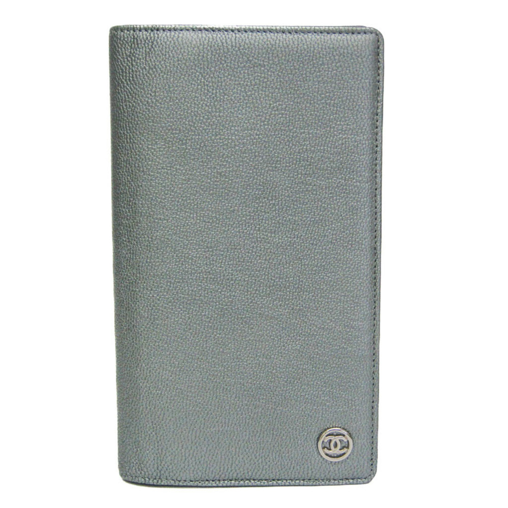 CHANEL Authentic Silver Leather Wallet - Picture 1 of 12